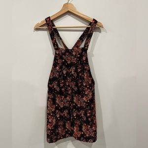 Corduroy Floral Overall Mini Dress